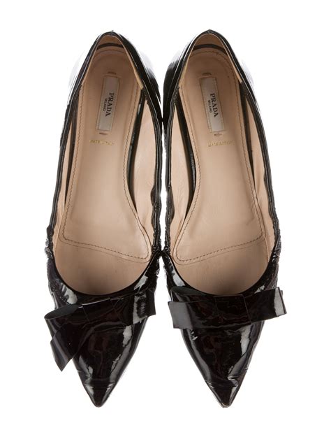 Prada patent pointed toe flats